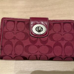 Coach Maroon Signature Wallet